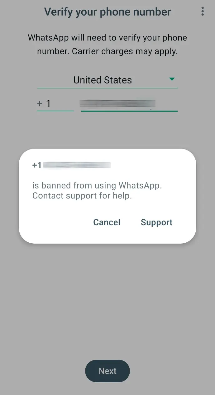 WhatsApp Business Ban